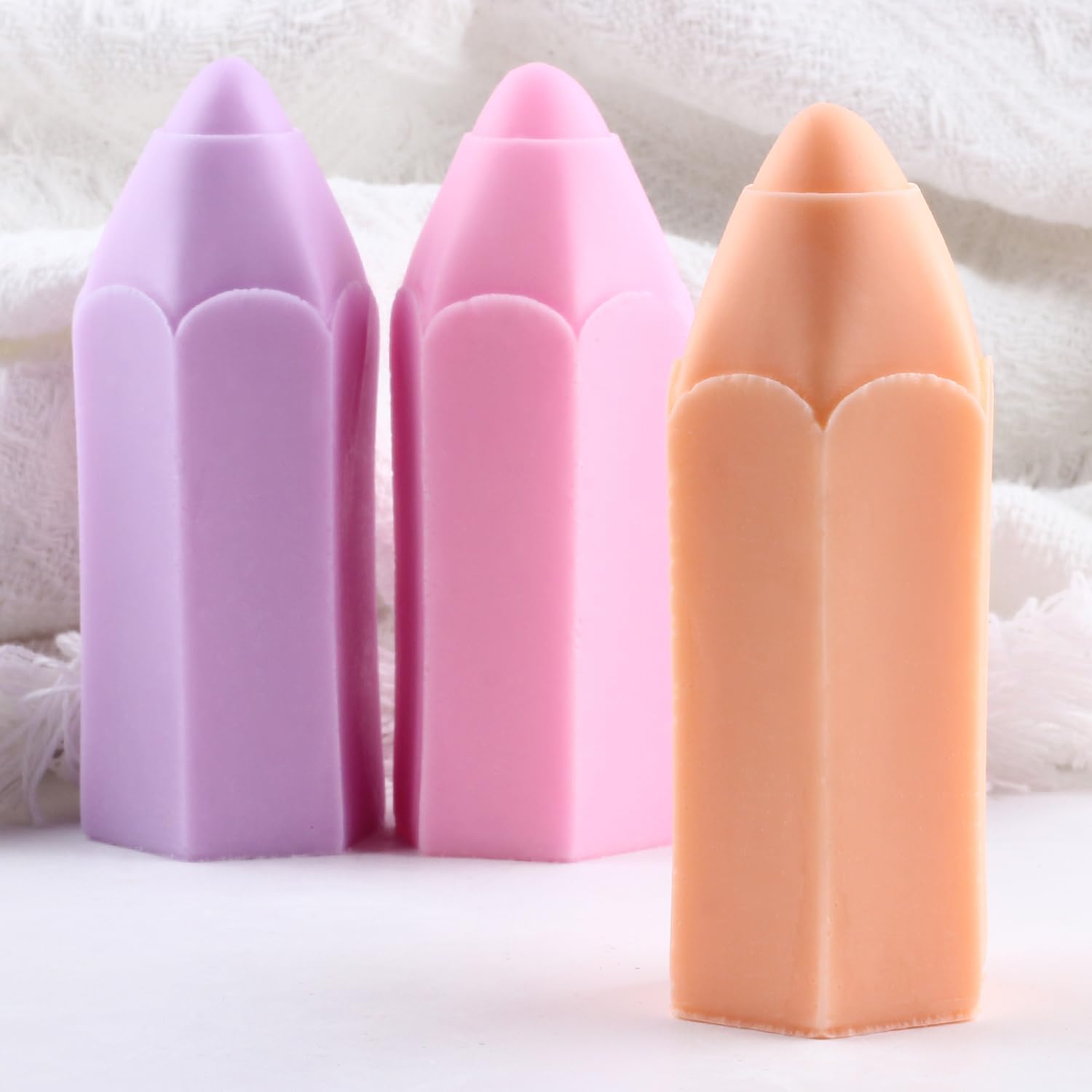 XIAOSHUI Pencil Candle Mold Crayon Candle Molds Pencil Resin Casting Mold for Candle Making Candle Home Decorate Aromatherapy Candles Gypsum Clay Craft - Image 7