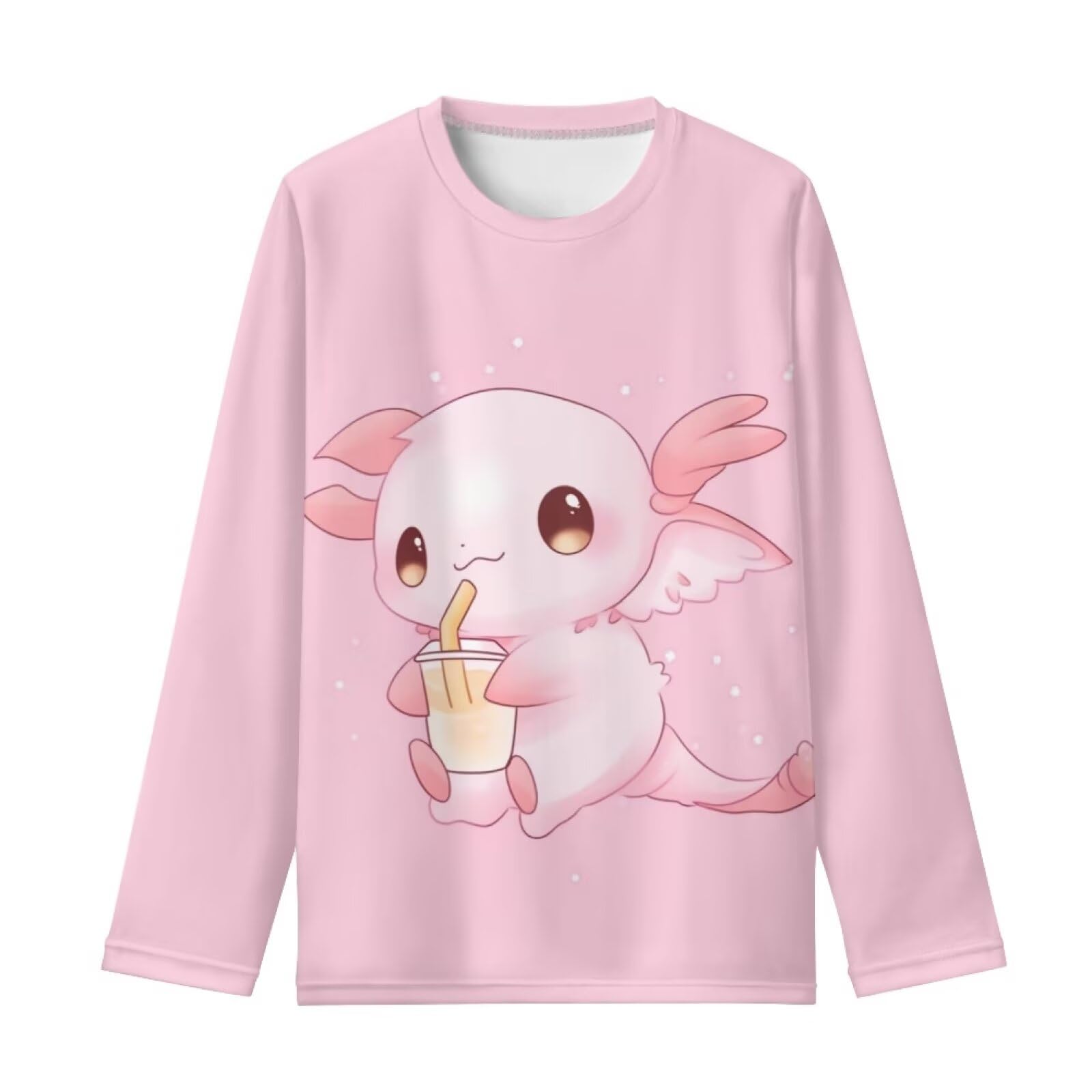 Girls Long Sleeve Shirt with Cute Graphic Casual Pullover Tops 3-16Y