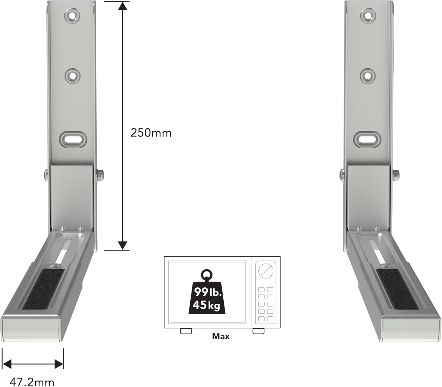 AVF Eco EM60S Microwave Adjustable Wall Mount - Silver
