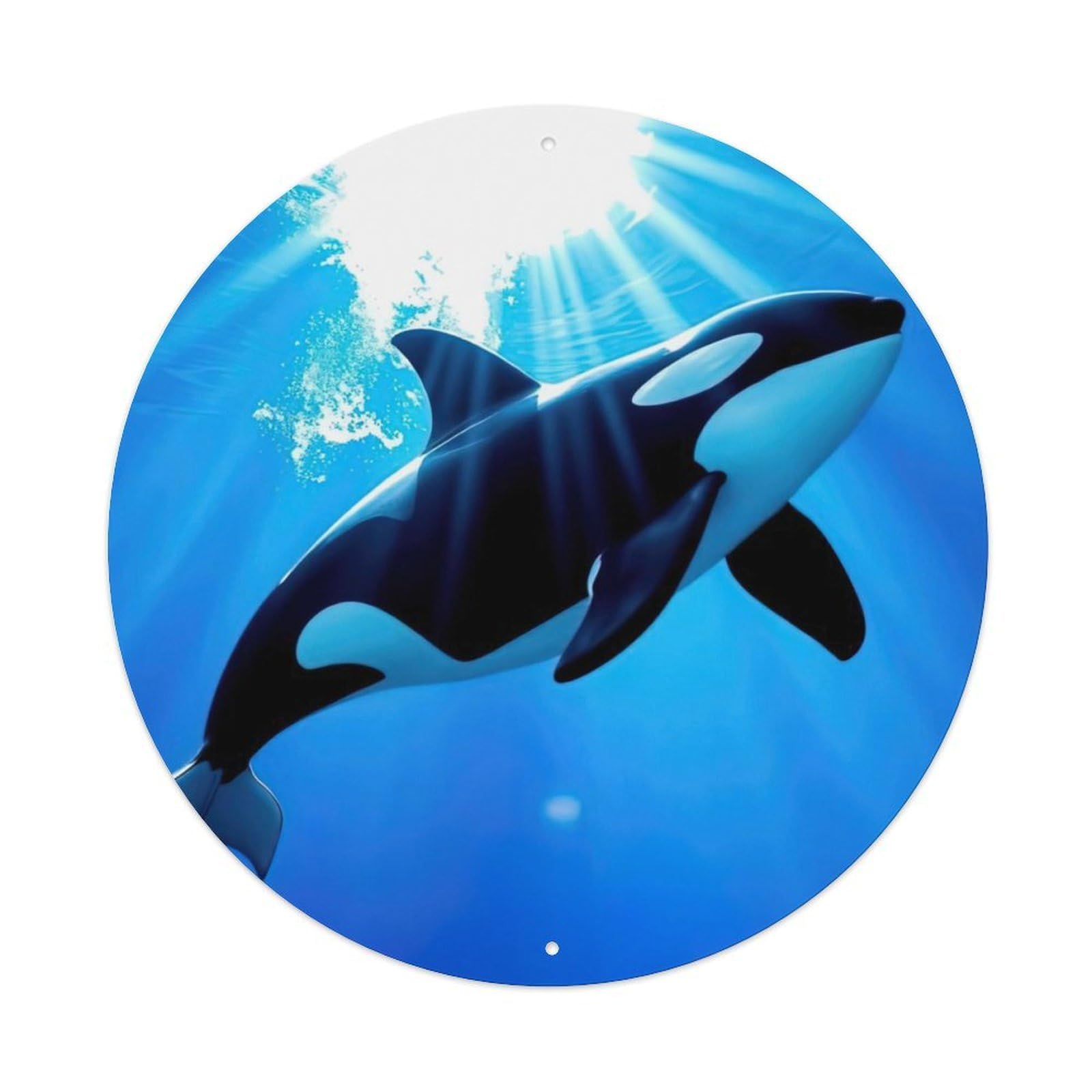 Cwbufd Vintage Style Marine Animals Orca Underwater Ocean Light Scenery Vintage Metal Tin Sign Plaque Wall Decor For Cafe, Club Bar, Office, Garden Metal Poster 8X8inch