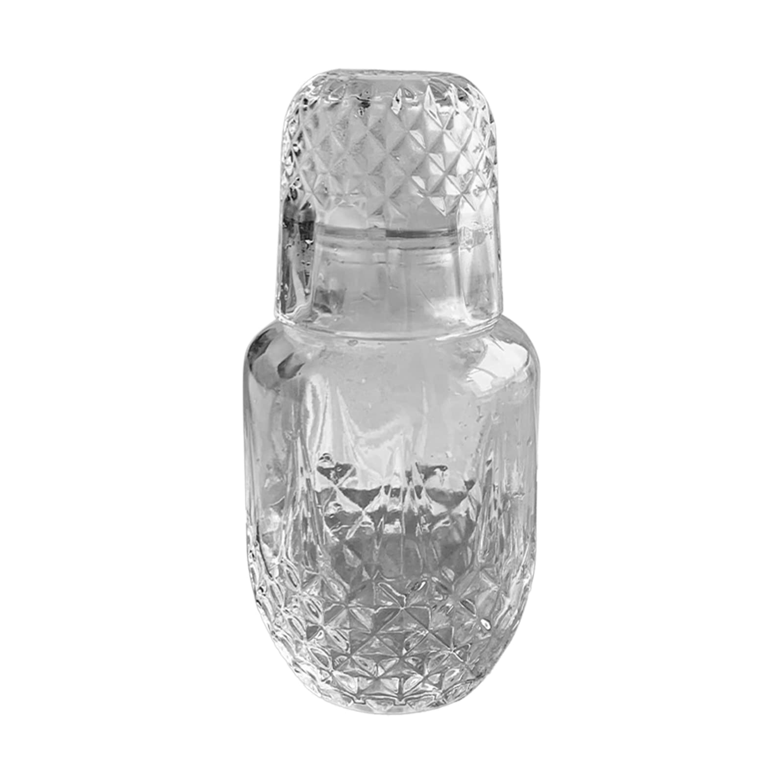 Set di Caraffe e Bicchieri per Acqua Sul Comodino, Caraffa in Vetro Trasparente da Comodino con 4 Tazze, Brocca per Bevande in Plastica di Grande Capacità, per Tè, Succhi, Limonata, per(Verde