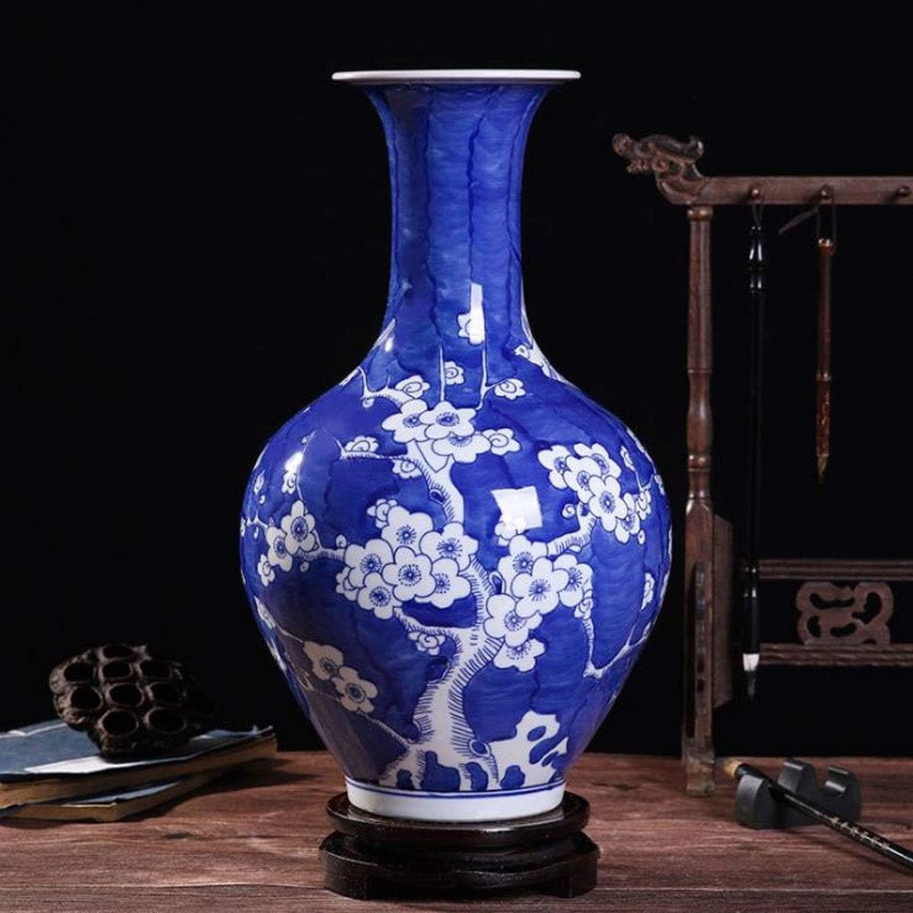 モデル 花 セラミック花瓶 中国の骨董品中国の手描きの花青と白の磁器の花瓶のための陶磁器の花瓶
