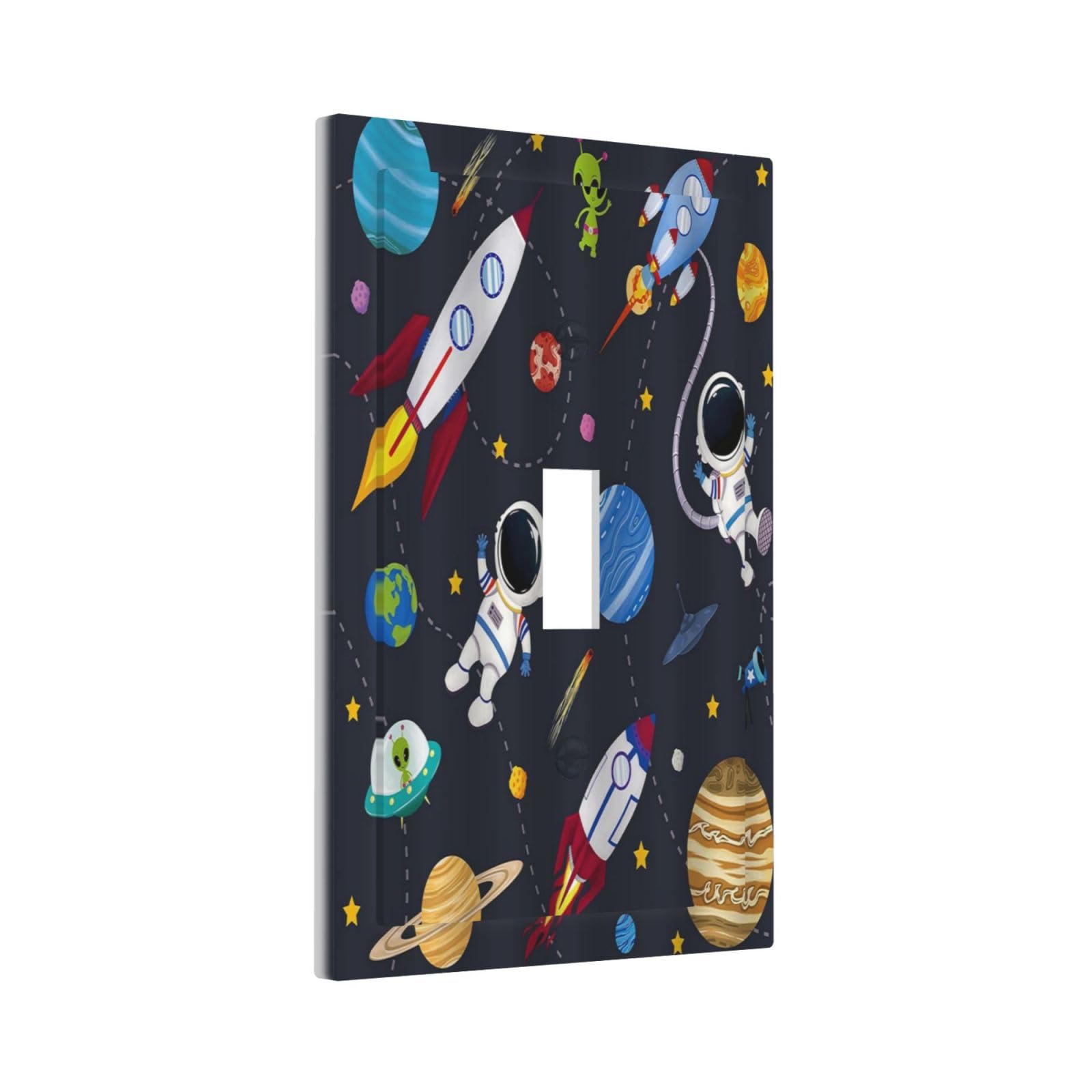 Wpshijia Rocket Planets Astronaut Blue Decorative 1 Gang Single Toggle ...