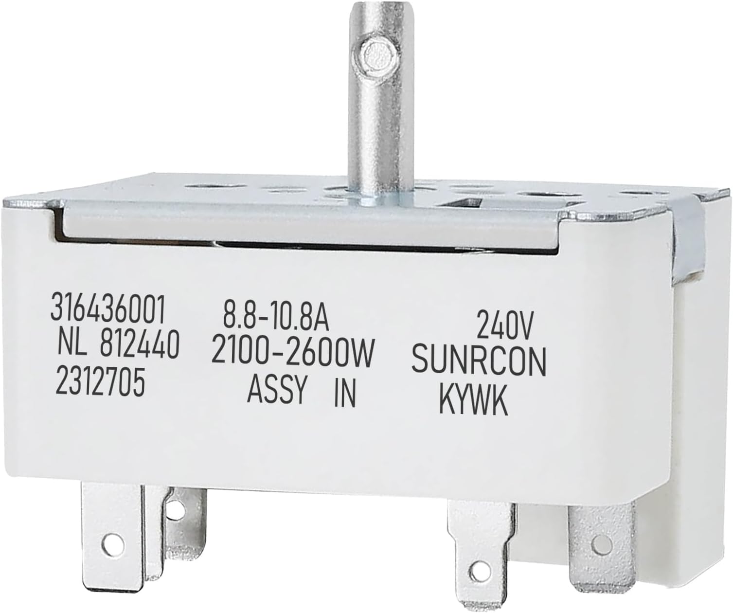 316436001 316021501 Range Infinite Switch for The Large Surface Burner Control Switch, Compatible with Frigidaire, Kenmore Stove, Replaces Parts: 5304506425 1155395, AP3885460, PS1145040, EAP1145040