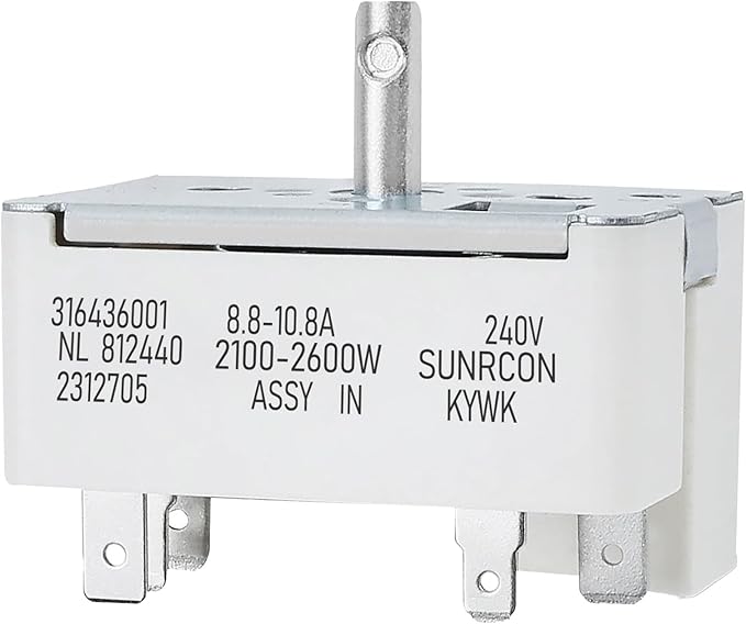 316436001 316021501 Range Infinite Switch for The Large Surface Burner Control Switch, Compatible with Frigidaire, Kenmore Stove,