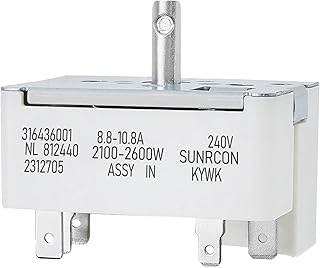 316436001 316021501 Range Infinite Switch for The Large Surface Burner Control Switch, Compatible with Frigidaire, Kenmore Stove, Replaces Parts: 5304506425 1155395, AP3885460, PS1145040, EAP1145040