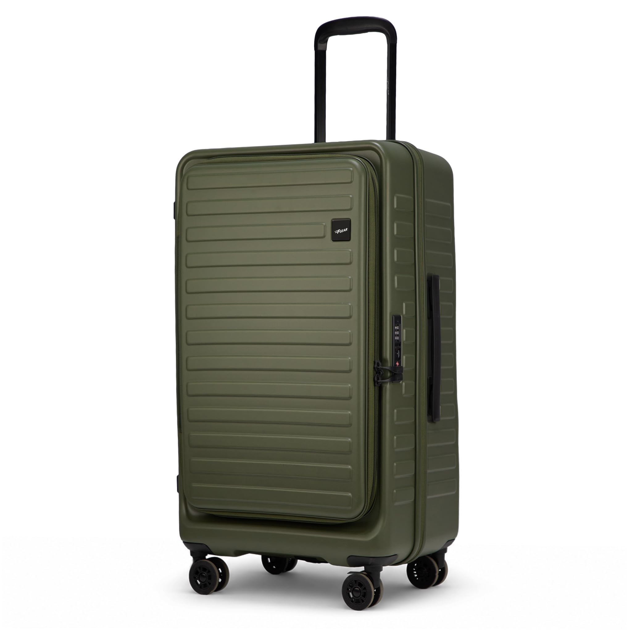 Windsor Medium 68cm German Makrolon Polycarbonate|Japanese Hinomoto Wheel|Front-Opening Trunk-Style Hard Luggage|Check-in Suitcase Travel|Laptop sleeve, Expandable, Anti-Theft Zipper|Army Green