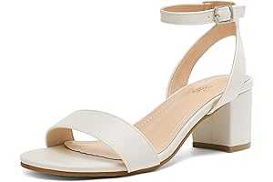 White Short Heels with Ankle Strap for Women