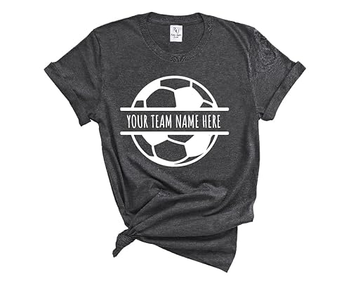 Your Soccer Team Name Here Graphic Text Design Handmade Customizable Crewneck Short Sleeve Tshirt
