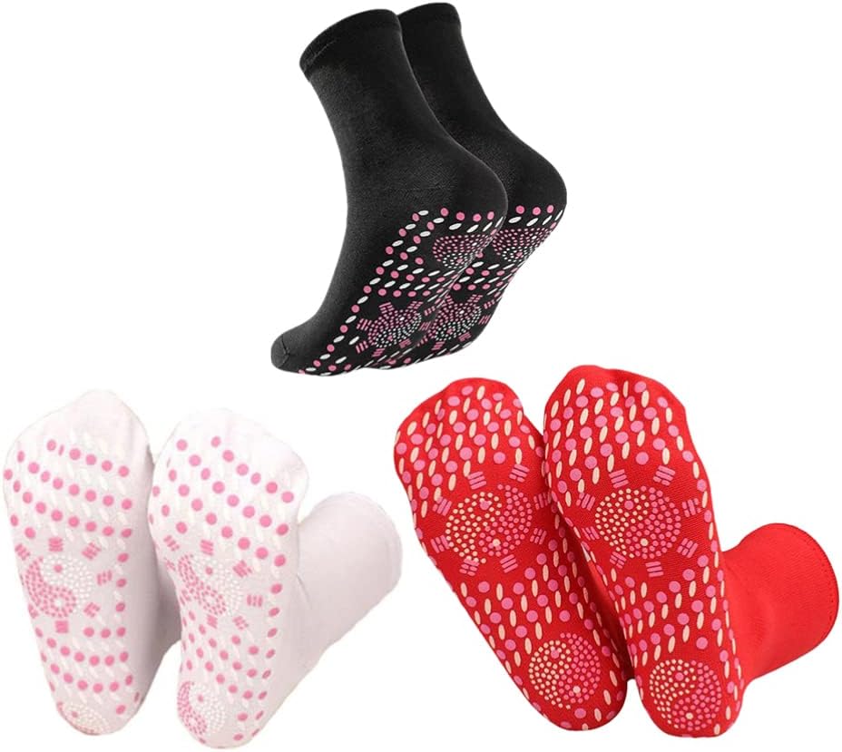 Milisten 6pcs Tourmaline Slimming Health Socks, Tourmaline Self-Heating Shaping Socks, Magnetic Self-Heating, Breathable Warm, Foot Massage for Winter
