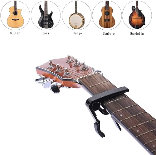 Miniatura 6 de Cuerdas de guitarra clásica, nailon transparente, 3 juegos completos con cejilla y herramienta de encordado 3 en 1 y paño de limpieza para