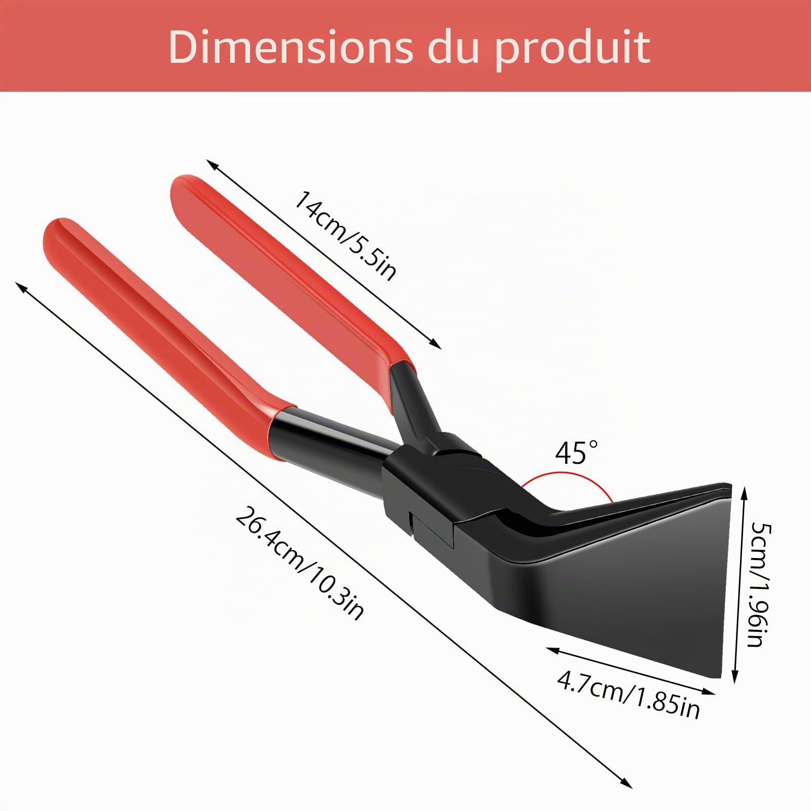 Pince à plier 45 °, largeur de la mâchoire 60 mm, pince plate plieuse tole pince à plier, pince multiprise Conçu spécifiquement pour plier ou redresser les bords de tôles fines