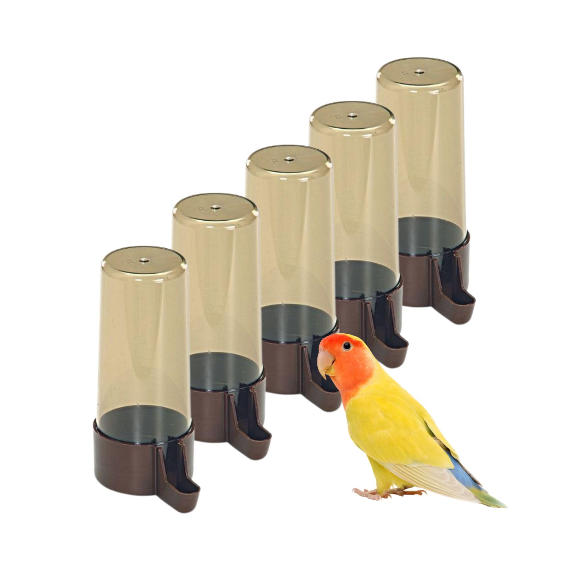 2GR Bird Accessories - 5pcs of Automatic Feeder, Bird Food Dispenser for Cage Bird, and Bird Seed Container – Perfect for Budgie Food, Parakeet Bird