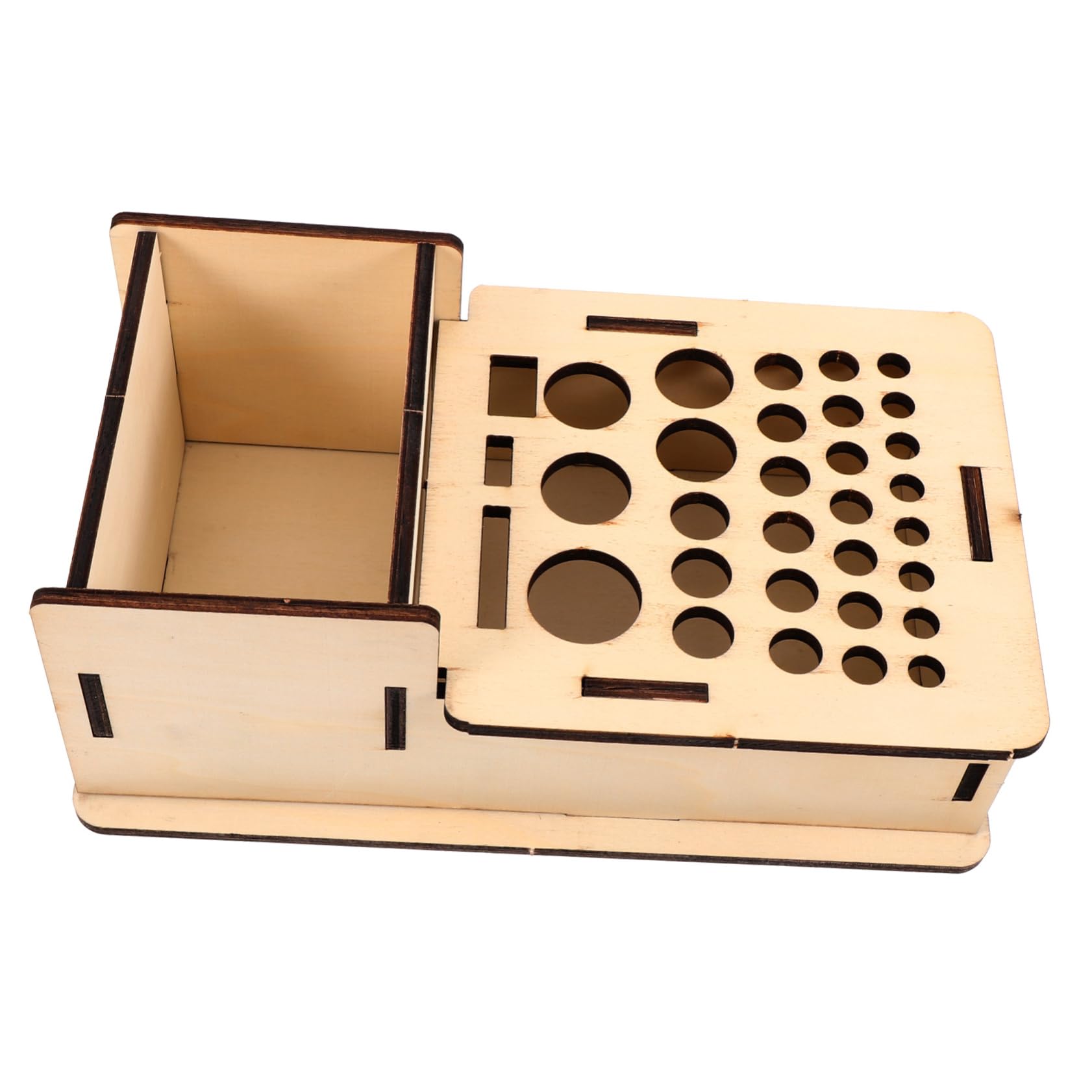 NUOBESTYLeather Tool Rack Craft Tool Organizer Leathercraft Supplies Leathercraft Tool Shelf Marker Organizer Making Punch Tools Organizer Work Beech Wooden Makeup Brush