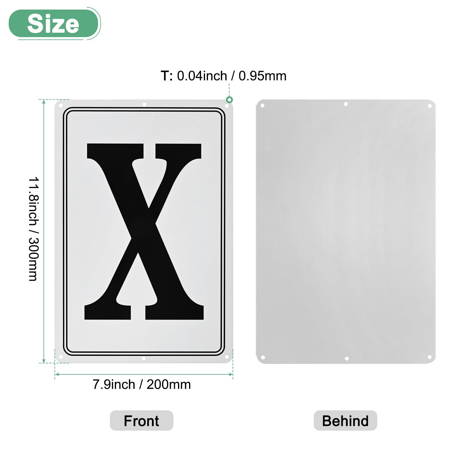 M METERXITY Aluminum Letter Sign X, 11.8 Inch House Numbers and Metal Letters, Parking Spot Letter Signs - Image 3