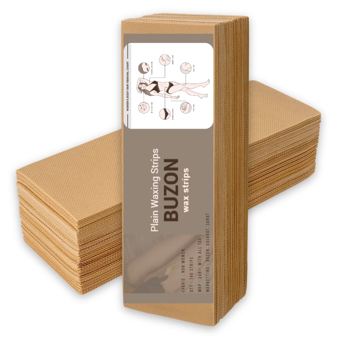 Buzon Womens Plain Waxing Strips For Hair Removal - 140 Pieces (Beige Color) (B08662MQBS) Amazon Price History, Amazon Price Tracker