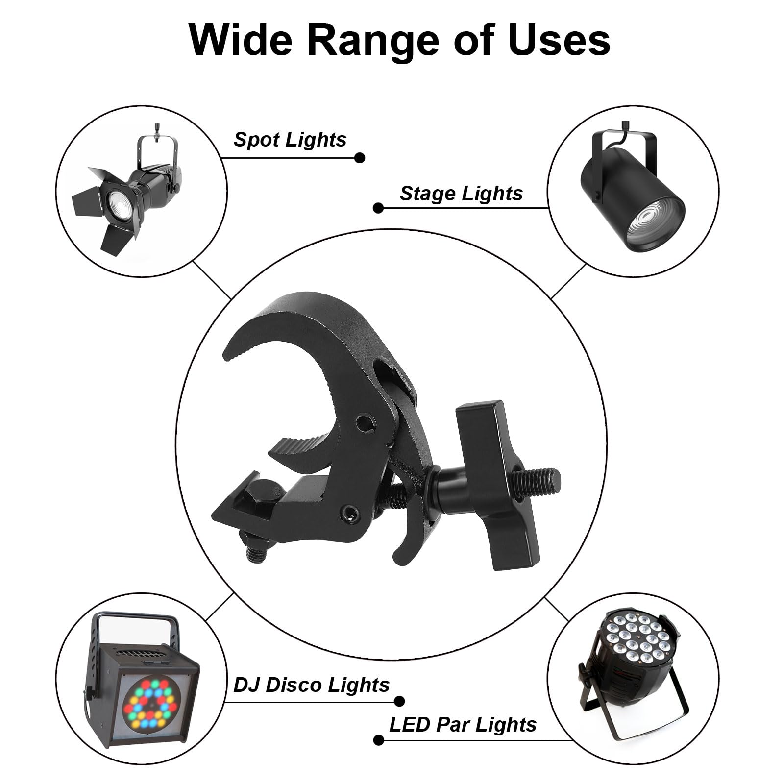 QUARKZMAN Bühnenklemmen - 2 Stück Für 25-30mm Rohre Bis 45kg Belastung