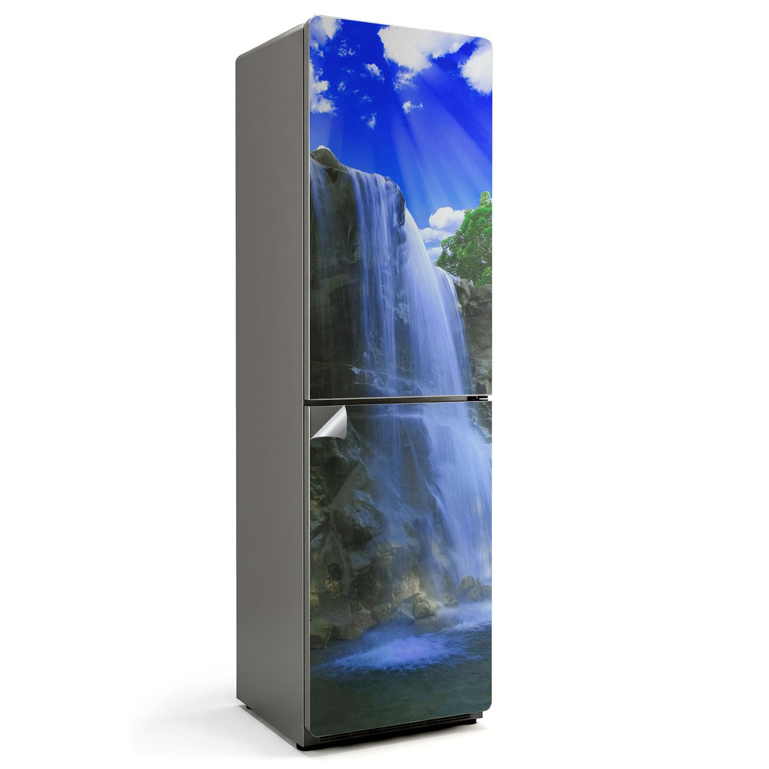Sticker pour réfrigérateur 60x205 cm étanche - Décalcomanie cascade déco cuisine