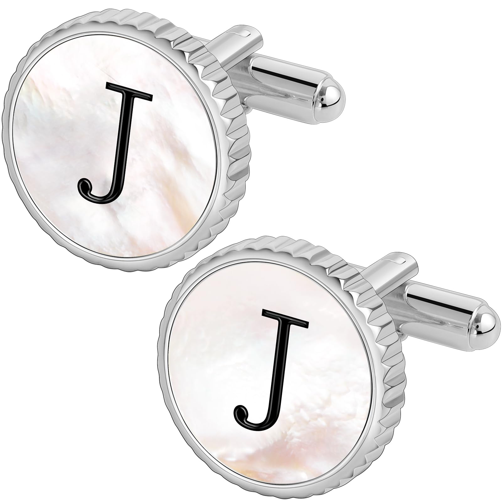 Cuff Links Mens Golden Silver Gunmetal Black, Cufflinks for Men Custom Initial Personalized Mother Of Pearl Mens Cufflink for Shirt Golden Silver Gunmetal Black Cuff Link Shirt for Wedding
