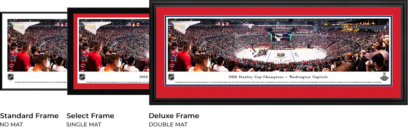 2018 Stanley Cup Champions, Washington Capitals - 44x18-inch Double Mat, Deluxe Framed Picture by Blakeway Panoramas