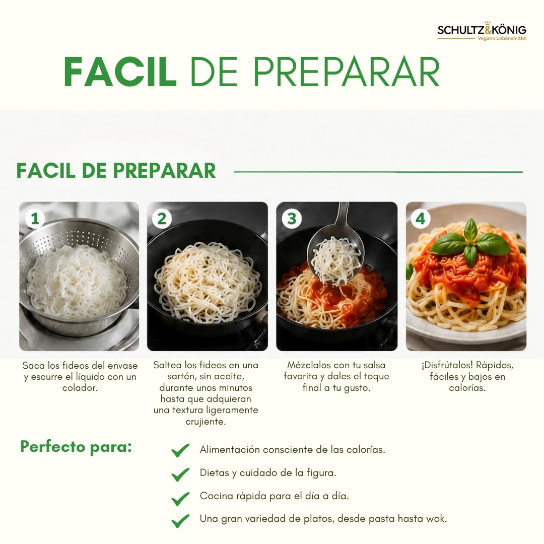 10 paquetes | Pasta 5 calorías 250g | Pasta a base de algas | Sin gluten y vegano | Bajo en carbohidratos | Schultz y König