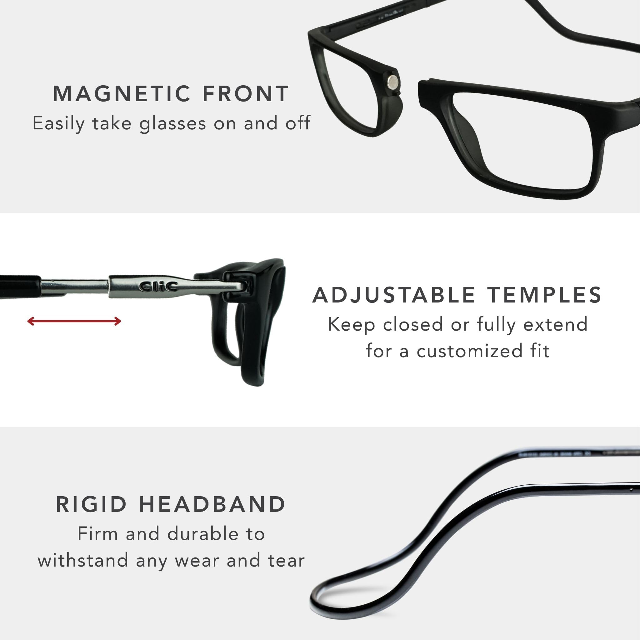Clic Magnetic Reading Glasses - Original S-M - Rigid Headband product thumbnail 8