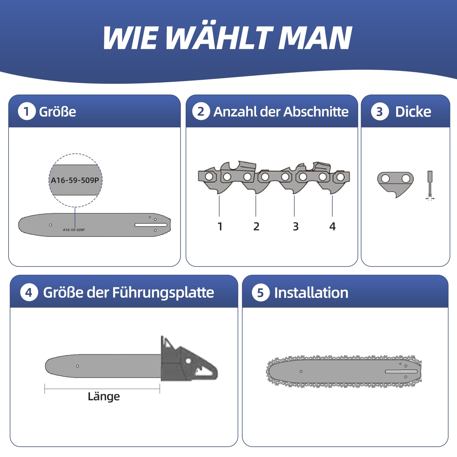 4 łańcuchy do piły 1/4" 8" 47TG 20cm 1.1mm 043