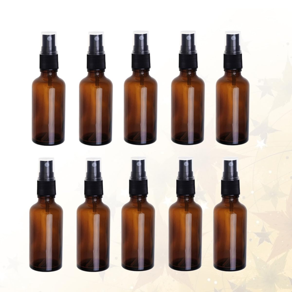 20stücke Sprühflasche Glas Braun Tragbar Leere Glasflasche mit Drucksprühfunktion Reisebehälter Kosmetikflasche für Ätherische Öle