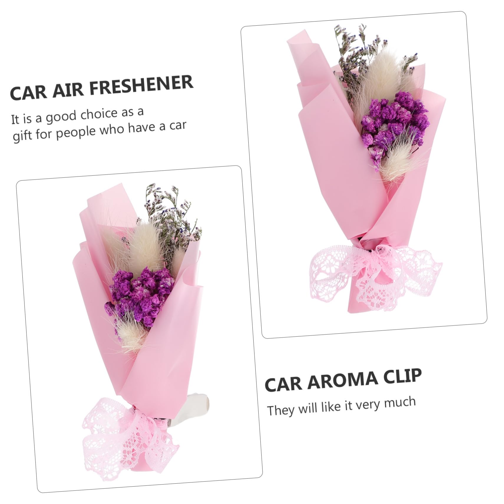 iplusmile 6pezzi Profumatore Per Auto Clip Con Fiori Secchi Da Diffusore Aromatico Elegante Per Ventilazione Auto Per Eliminare Odori Sgradevoli e Creare Un Atmosfera Rilassante