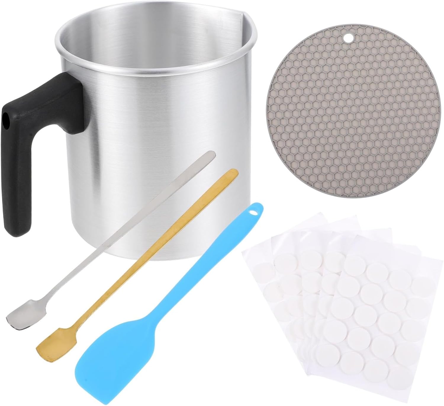 Stainless Steel Candle Making Pouring Pot, 1.2L DIY Kit for Beginners