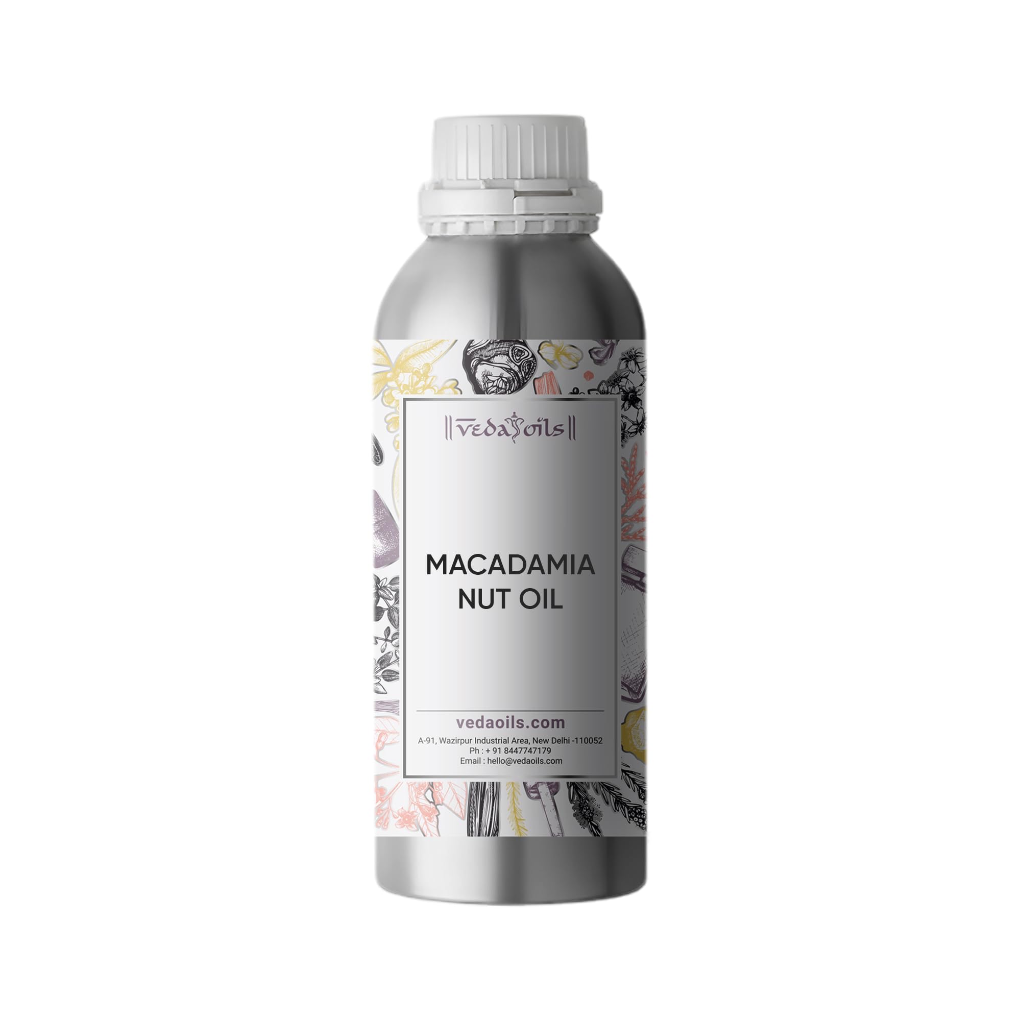 VedaOils Macadamia Nut Oil for Hair & Skin Care 100ml | 100% Pure & Natural Cold Pressed Oil | Nourishes, Hydrates & Strengthens Hair and Skin