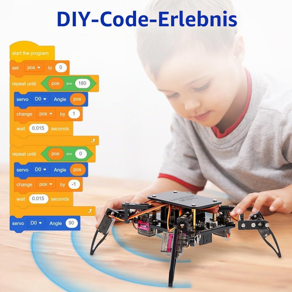 STEM Robotics Science Kits für Erwachsene, ESP8266 Spider Robot Building Kit, App-Fernbedienung, Walking Crawling Fun Lernspielzeug für 12+ Jahre alte Jungen, Mädchen, Teenager, einzigartige Geschenke