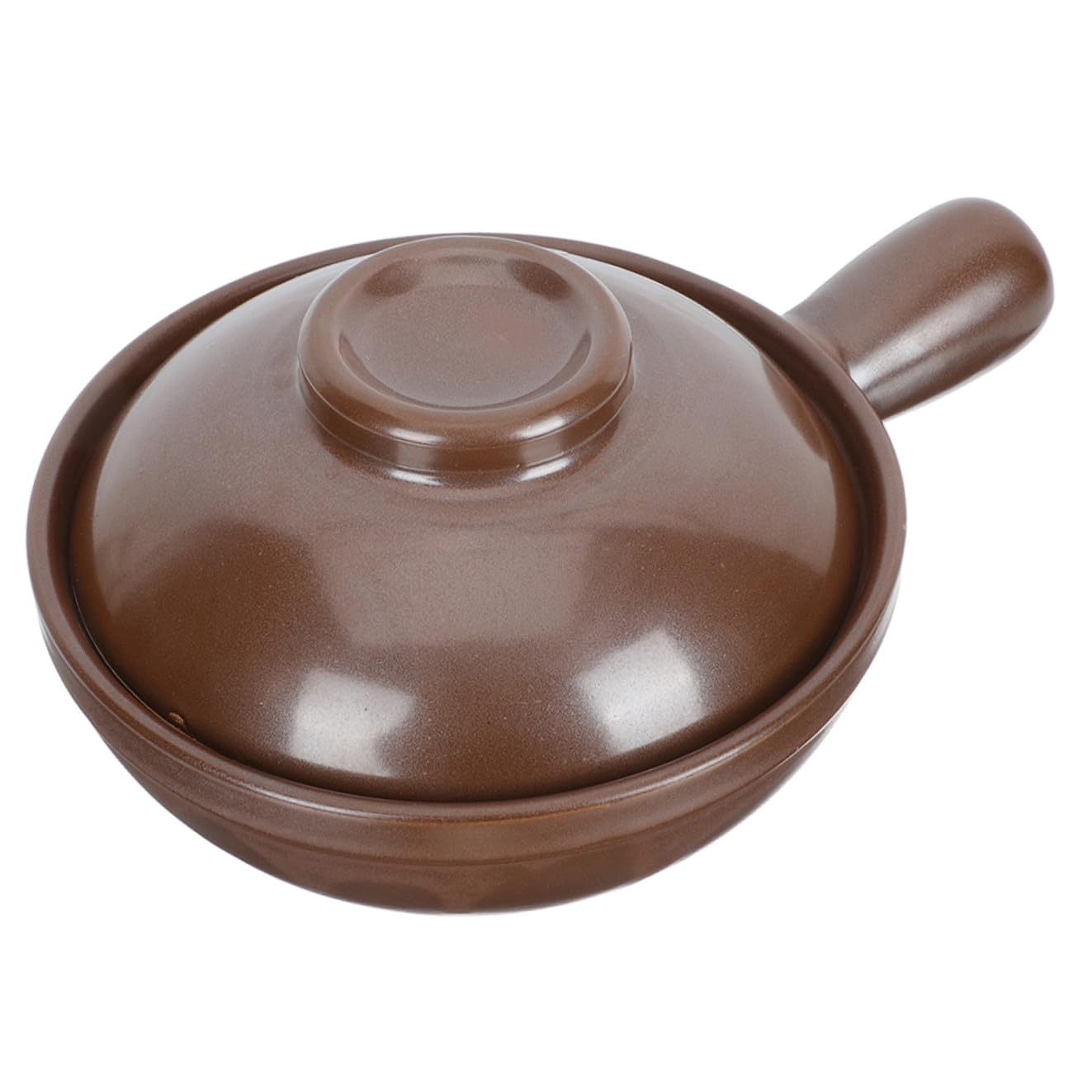 Cabilock Cazuela de Barro para Cocina Casera Asa Lateral y Tapa Ventilación, Olla Multifuncional de Barro para Guisar Rápido y Cocinar Fideos y Sopas en Casa o Tienda