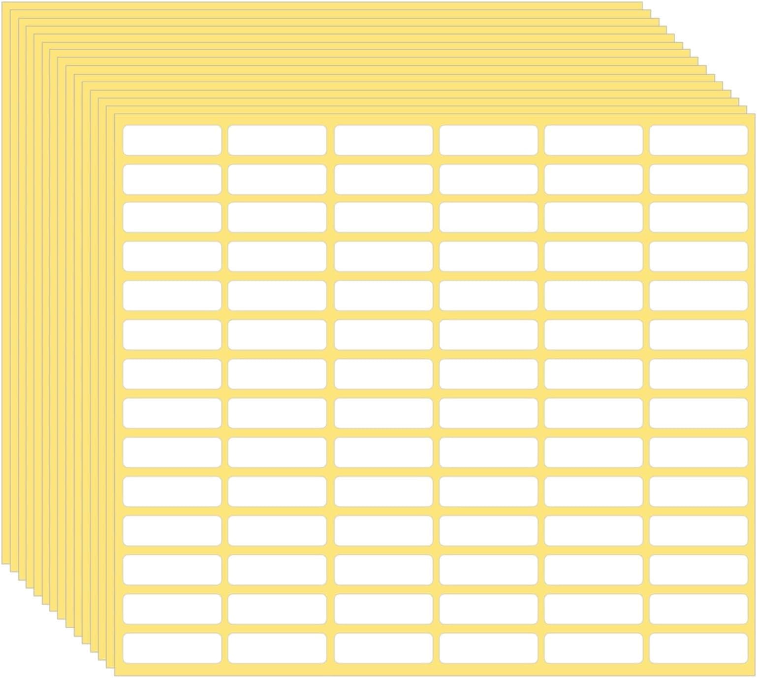 White Labels Stickers, 1260 Pcs for Writing Small Blank Labels Removable Sticky Price Tags Labels Stickers for Jars Boxes School Office Kitchen (10 X 31 mm)