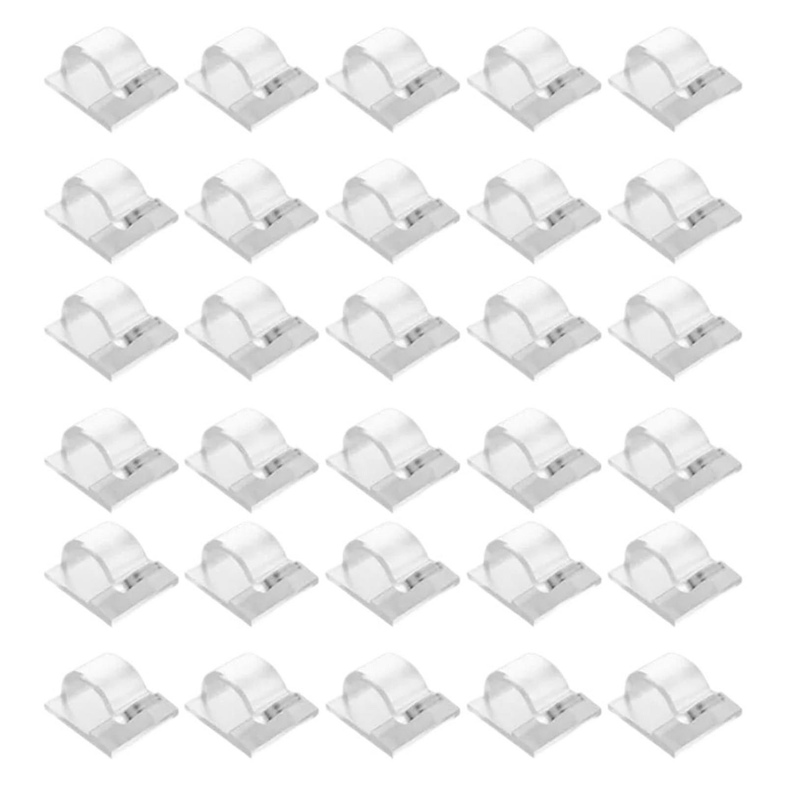 Dpnentv One Color 30Pcs Transparent Self Adhesive Wire Clips Cable Management Holder
