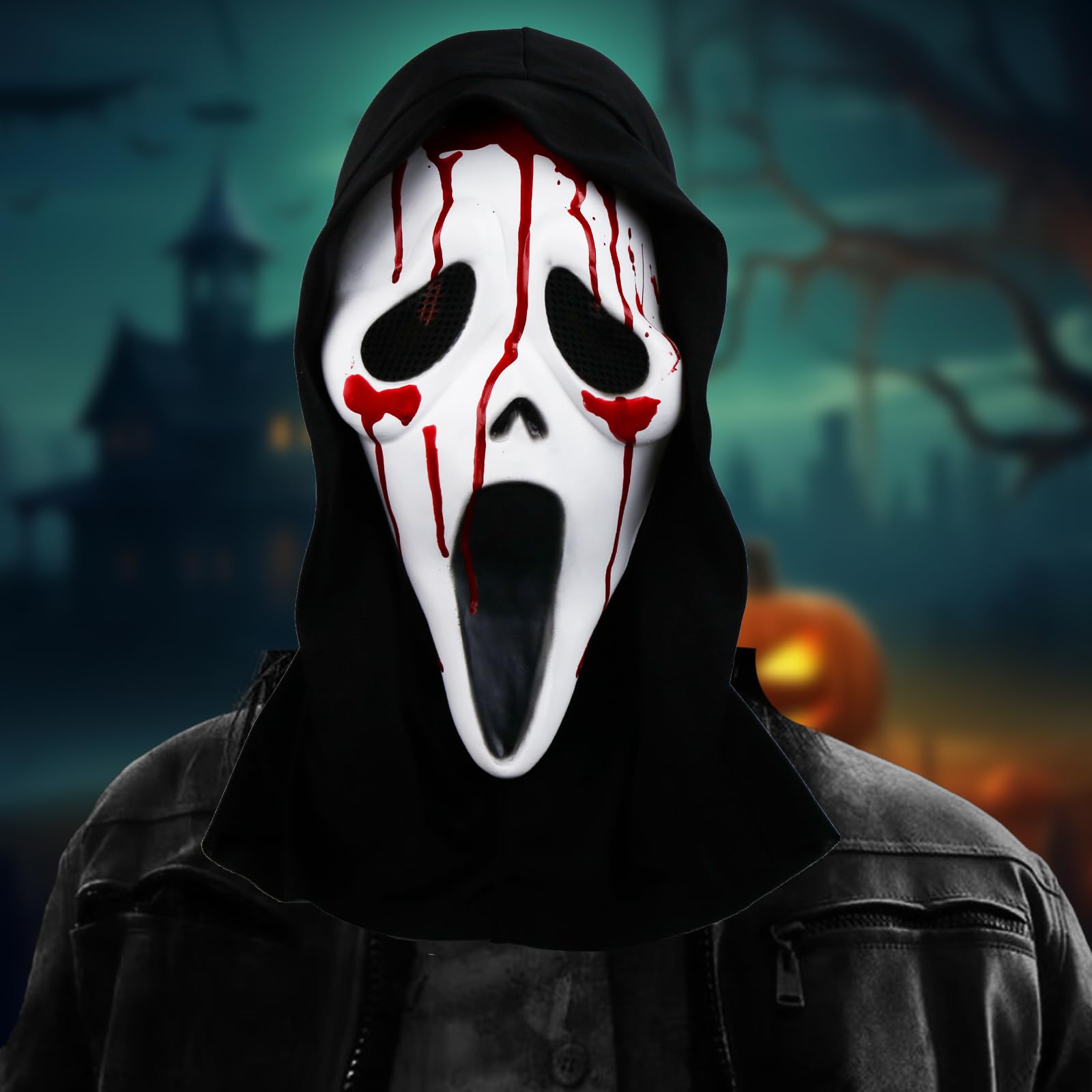 Yumcute Halloween Kostüm Serienmörder-Overall Mit Maske & Zubehör - Grusel-Fasching