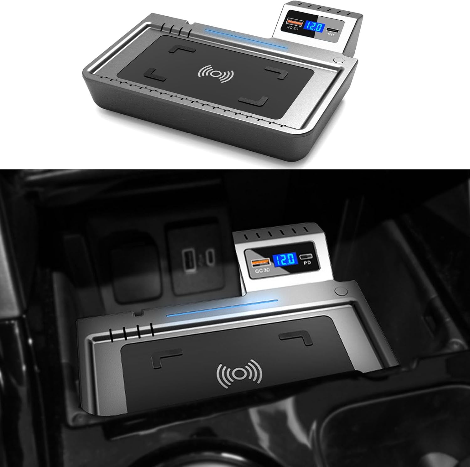 Wireless Charger for Ford Explorer 2020 2021 2022 Car Center Console Accessory Panel 15W Fast Phone Charging Pad for Any Qi Compatible Phone
