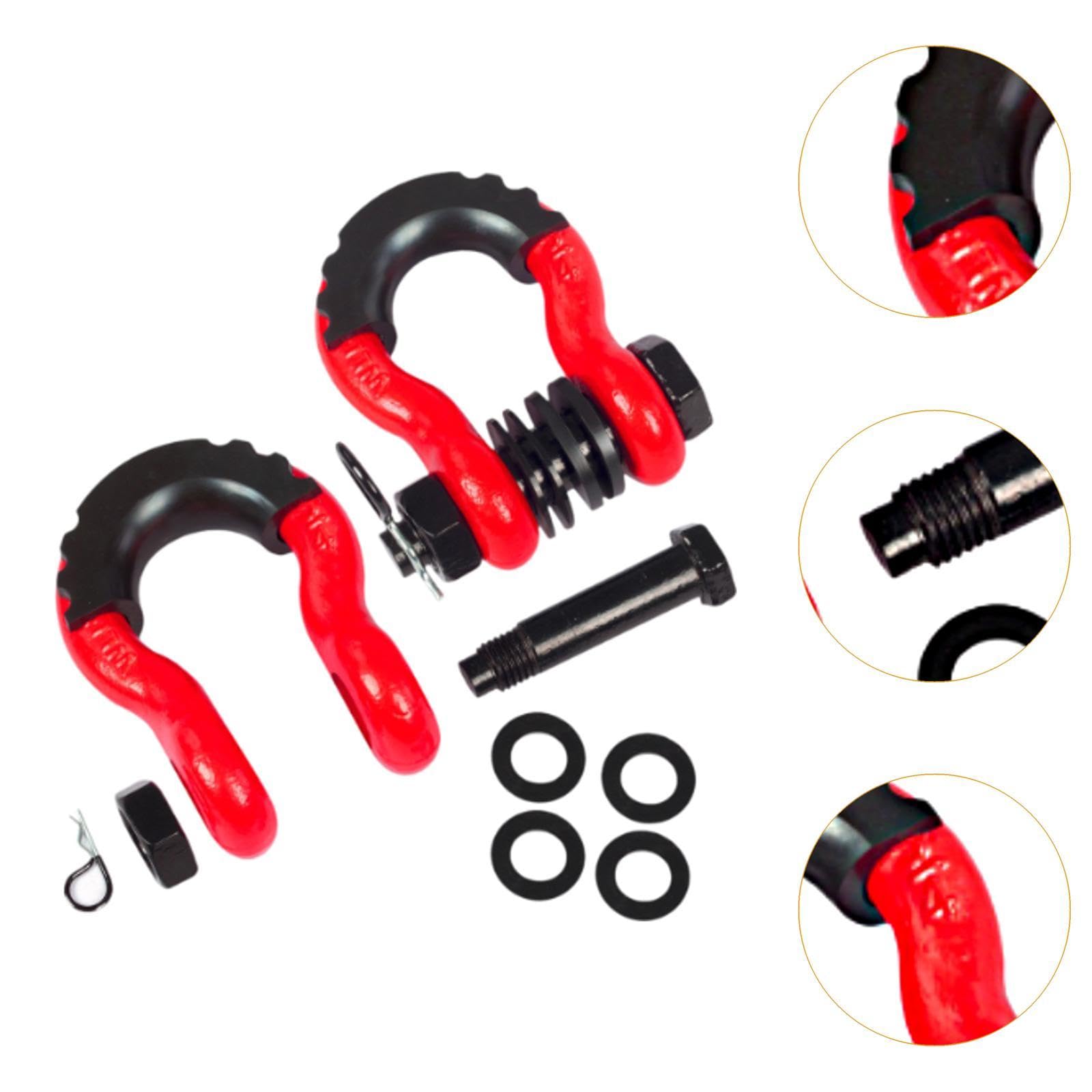 MagiDeal 2 Pieces D Ring Shackle Rugged Universal Heavy Duty Tow Shackle Off Road Towing Accessories for Tow Strap Winch ATV UTV