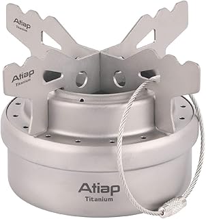 Alcohol Stove, Titanium Portable Camping Backpacking Hiking Stove with Cross Stand Carry Bag