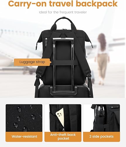 Miniatura 5 de LOVEVOOK - Mochila para laptop, para viaje de trabajo, bolso de enfermera, profesor, médico, viajero, para computadora de negocios, mochila