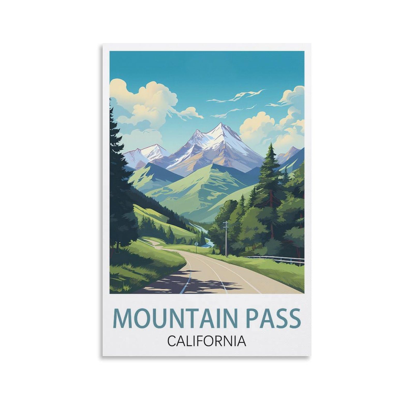 EZMLFA 5D Diamond Art Kits for Beginner,Mountain Pass California,Beginners,DIY Full Round Drill Diamond Dot Gem Art Kits for Adults,Crafts for Decor 40x50cm