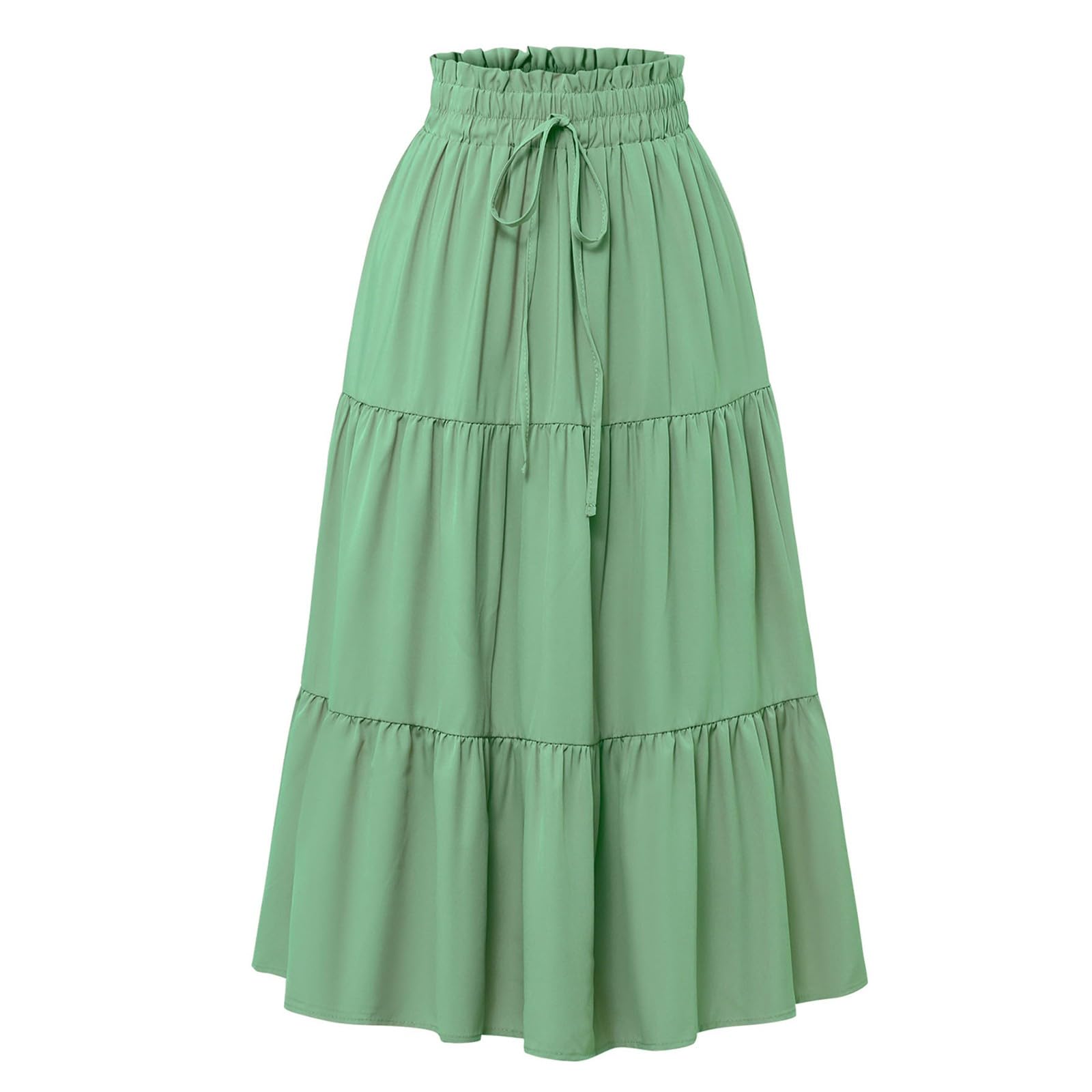 Womens Floral Midi Skirts Midi Length Knee Length Tiered Skirts High Waisted Ladies Casual Summer Outfits 2026