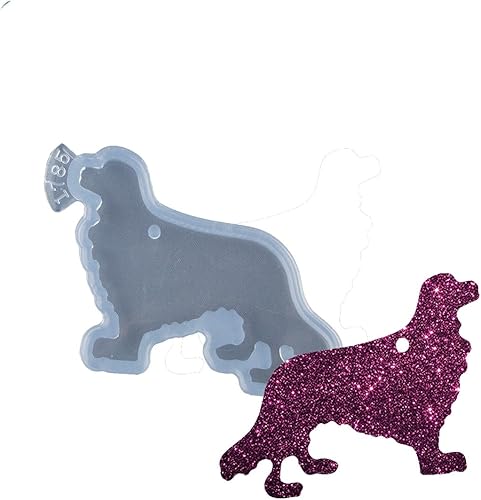 Molde de silicona con forma de perro lindo, molde de fundición de resina epoxi, moldes de llavero de resina, para llavero, colgante, collar,