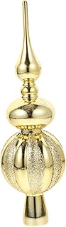 Amosfun Spherical Christmas Tree Topper Plastic Xmas Tree Finial Ornament for Holiday Decorations Easy to Use Christmas Treetop Decor for Festive Atmosphere