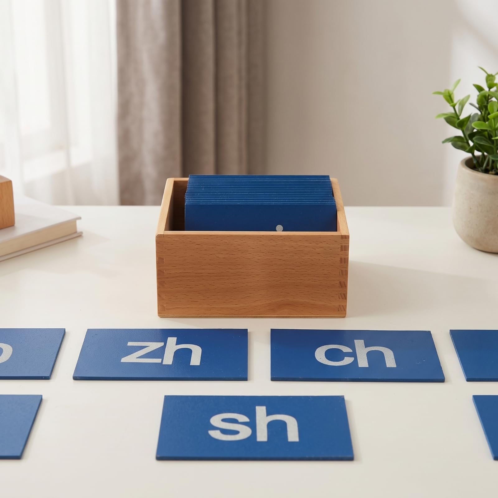 21 Piezas Tablero de Aprendizaje Infantil Juego de Lectura y Escritura Material Táctil Superficie Granulada Madera de con Caja Adecuado para Preescolar Escuela en Casa Centro Infantil