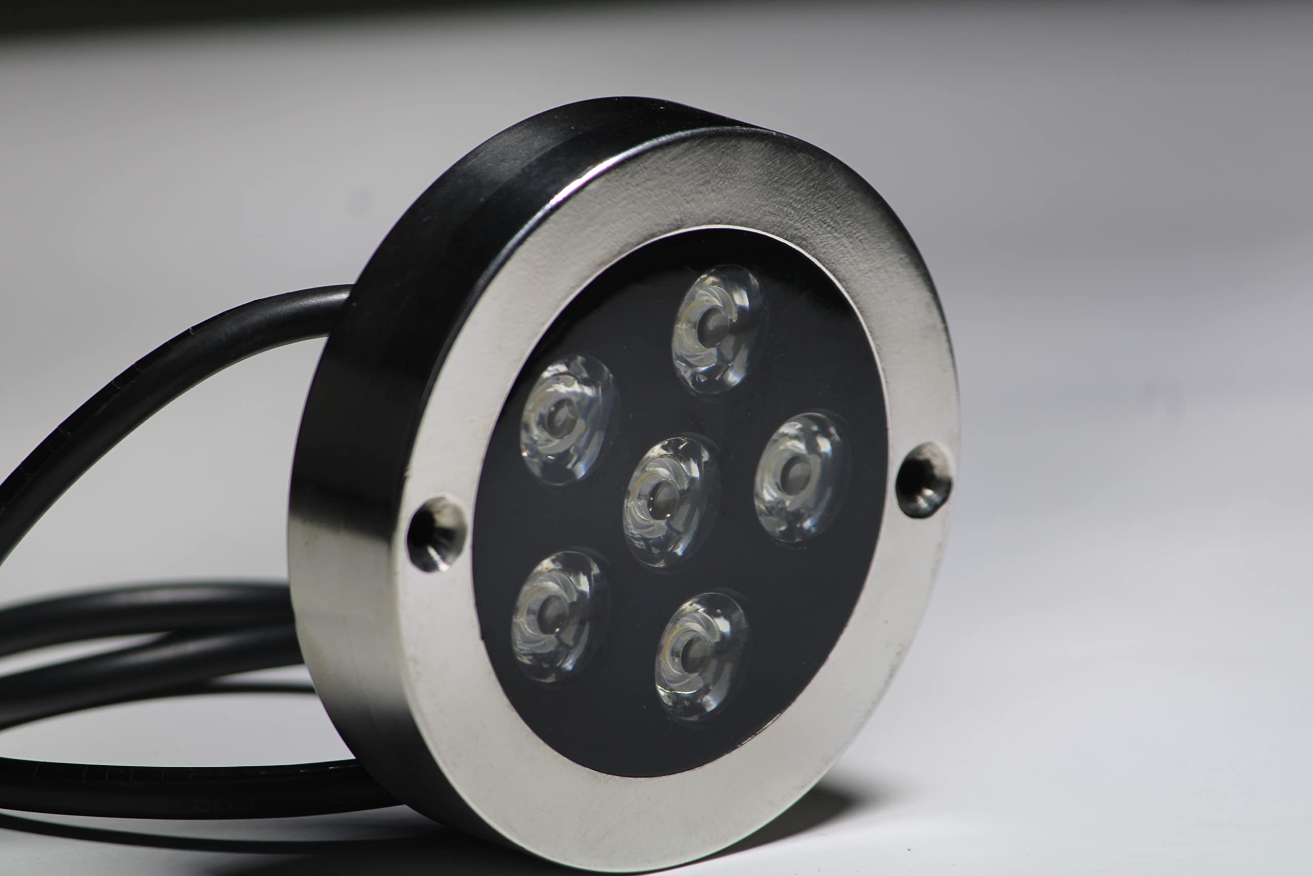 OM SHAKTI ENTERPRISE 6-LED Aluminum Underwater Light - White, IP68 Waterproof for Pools & Fountains