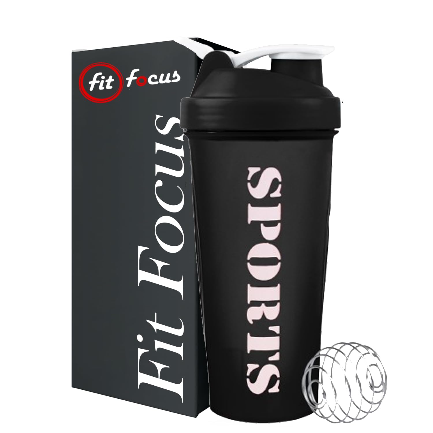 FIT FOCUS Sports Bottle Plastic Shakers For Protein Shake B0ttle Gym Shaker B0ttle With Extra Compartment Shaker Mixer Bottle Shaker For Gym 600ML-image-49