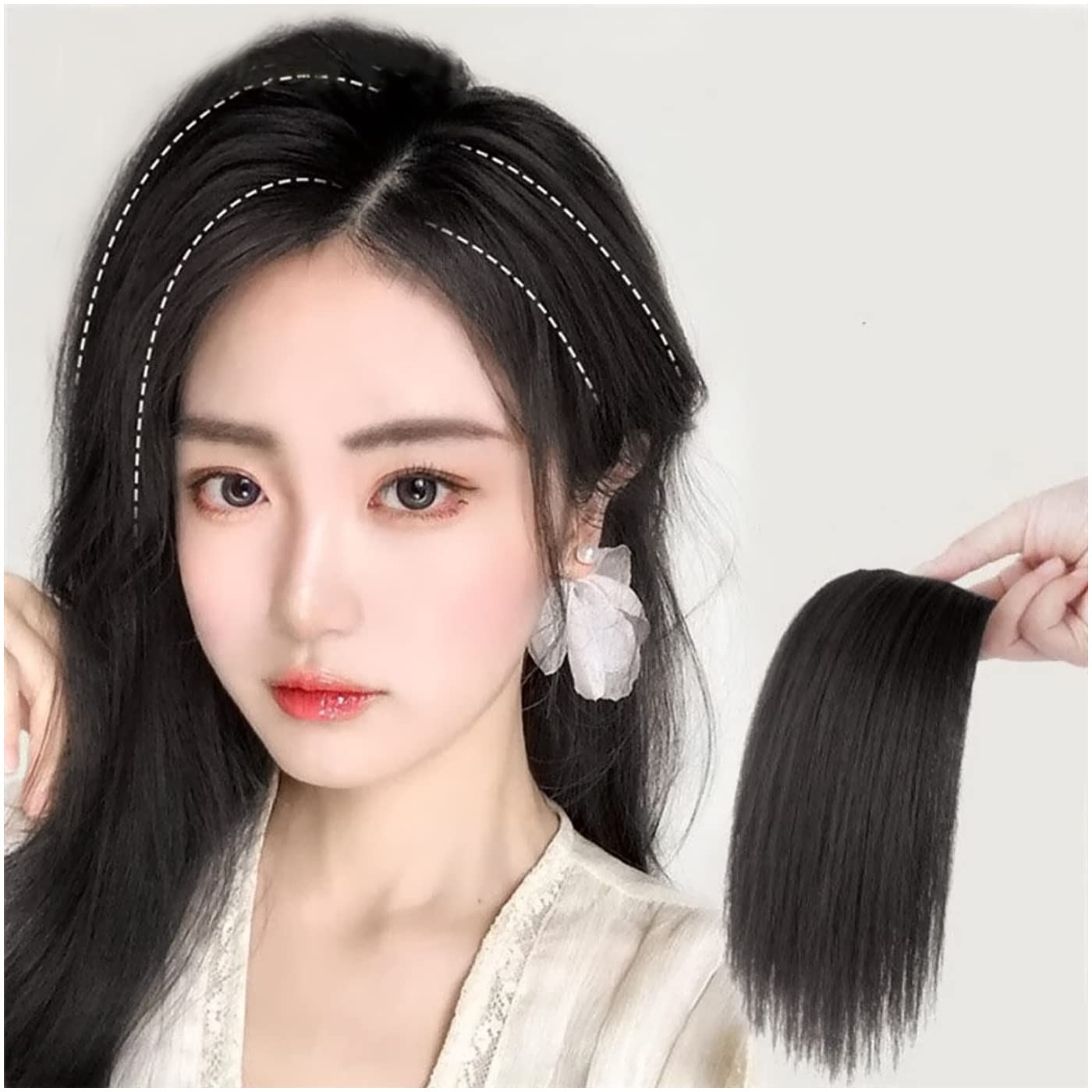 Prime 6.5 Inches Thick Long Hairpieces Adding Extra Hair Volume Clip In Synthetic Hair Extensions Hair Topper For Thinning Hair For Women And Girls Pack Of 1 (Natural Black)
