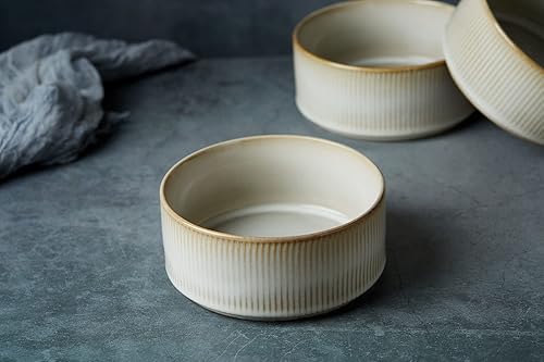 Miniatura 8 de famiware Star - Juego de 6 vajilla de cerámica (18 piezas), platos llanos, platos de ensalada, cuencos para cereales, color blanco capuchino