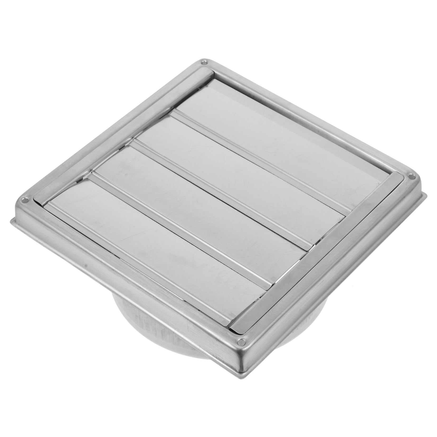 SHINEOFI Rejilla de Ventilación de Acero Inoxidable 304 Cubierta Anti Lluvia Diseño Cuadrado Elegante Persianas Móviles para Pared Exterior para Baño y Edificios Comerciales